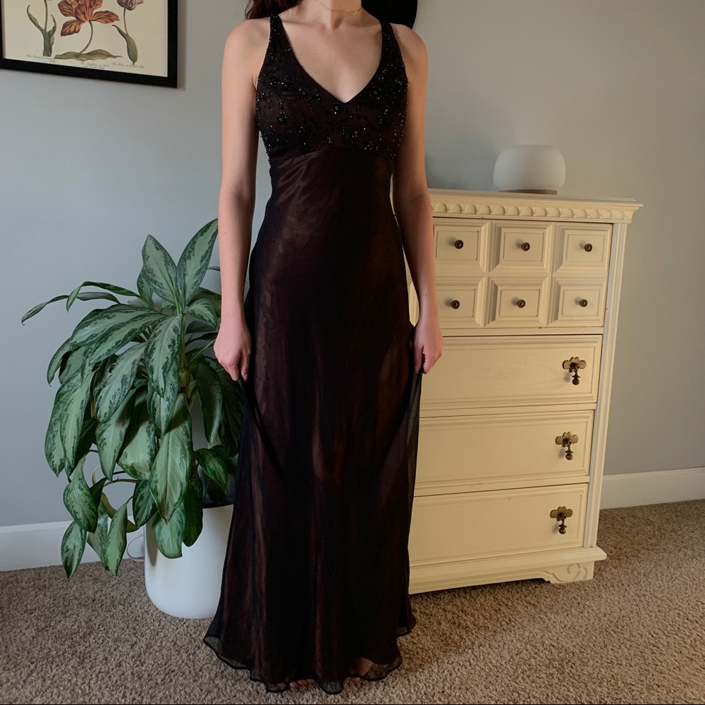 NWOT Blondie nites brown formal dress. Size 2